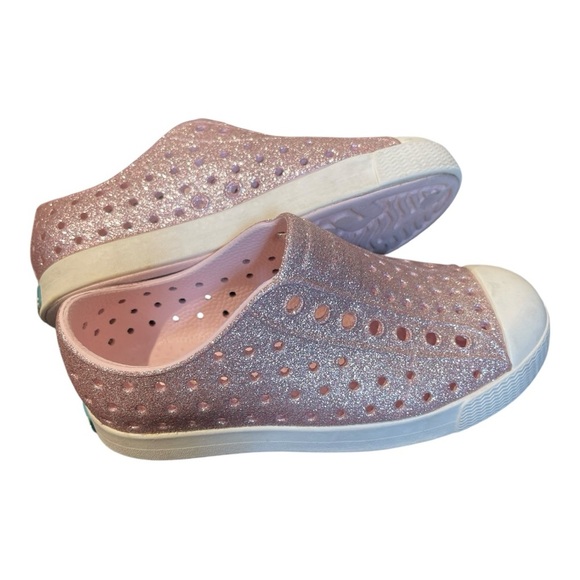 060 Native Jefferson Girls Pink Glitter Slip On Shoes 11 Toddler - Picture 5 of 11